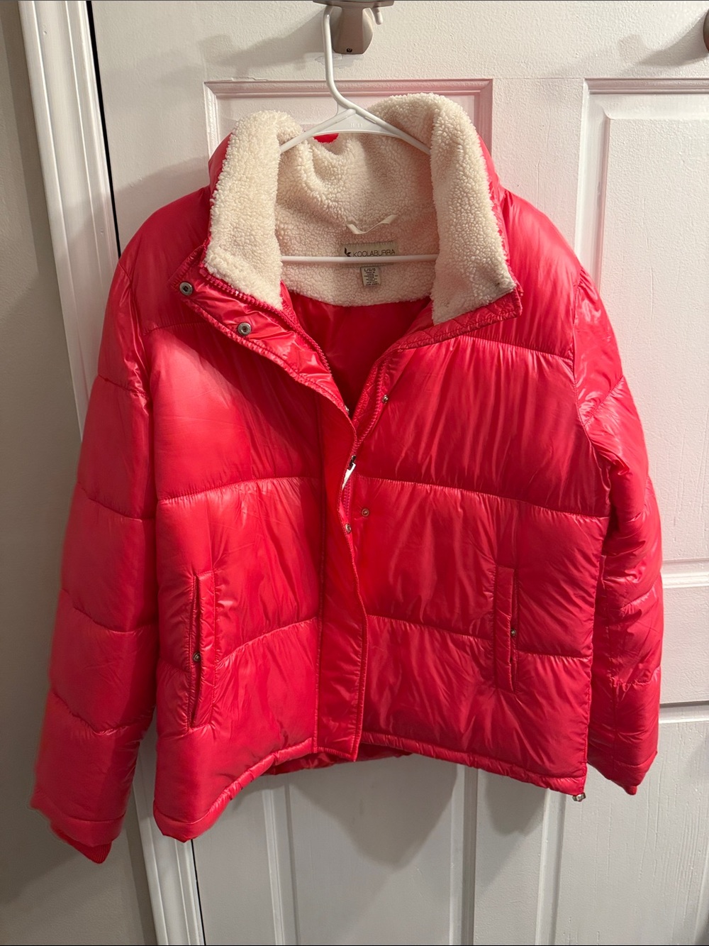 Koolaburra by UGG Jacket Coat Sherpa Puffer Women Size Large Hot Pink Quilted